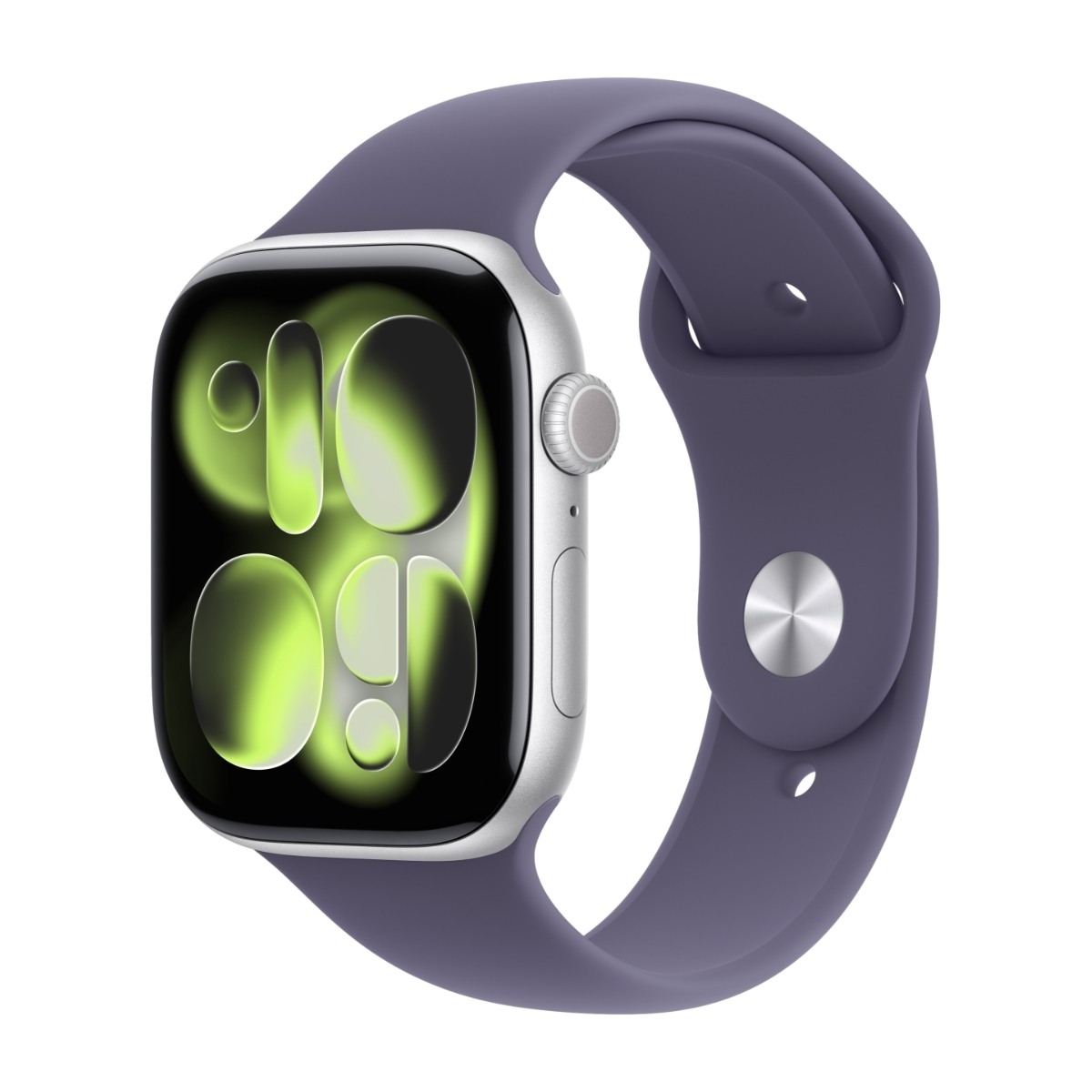 Apple Watch Series 11 GPS 46 mm sølv aluminum, lilla dis sport band - S/M