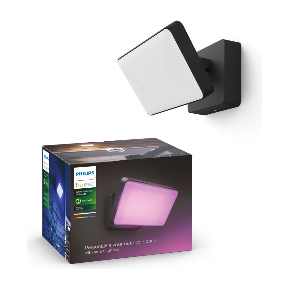 Philips Hue WCA Discover Flomlys utendørs, svart 230v