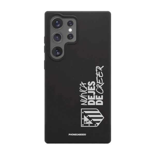 Phonecases3D Samsung Galaxy S25 Ultra Atlético de Madrid kompostoituva suojakuori, musta