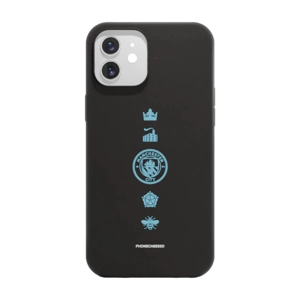 Phonecases3D iPhone 12 Man City kompostoituva suojakuori, musta
