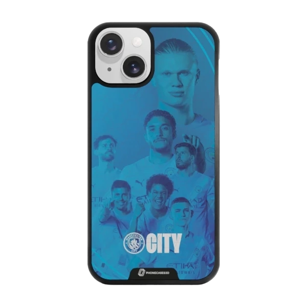 Phonecases3D iPhone 14 Man City -3D suojakuori, musta