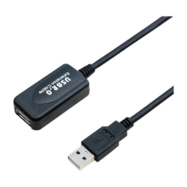 Eletra USB 2.0 Am - Af 10M Forlængerkabel, sort