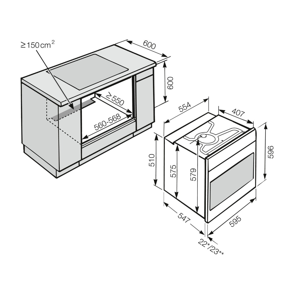 MIELE H6165BP CLST INDBYGNINGSOVN billede 3