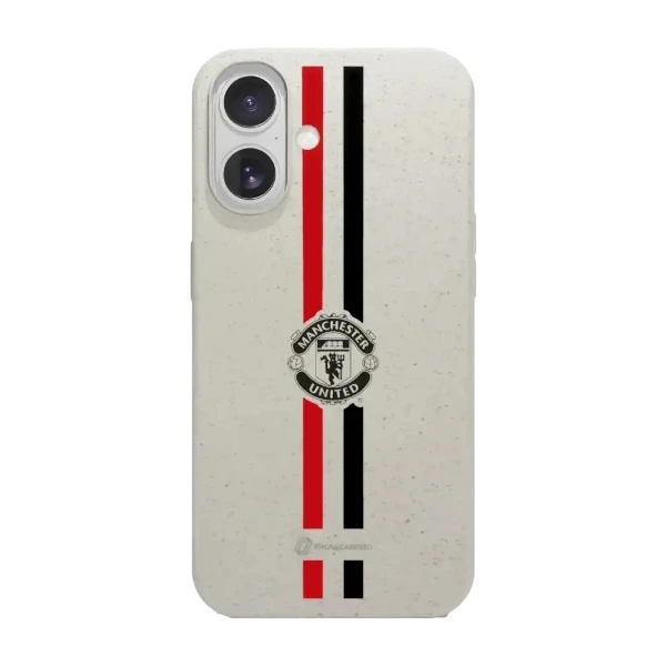 Phonecases3D iPhone 17 Manchester United FC kompostoituva suojakuori, valkoinen