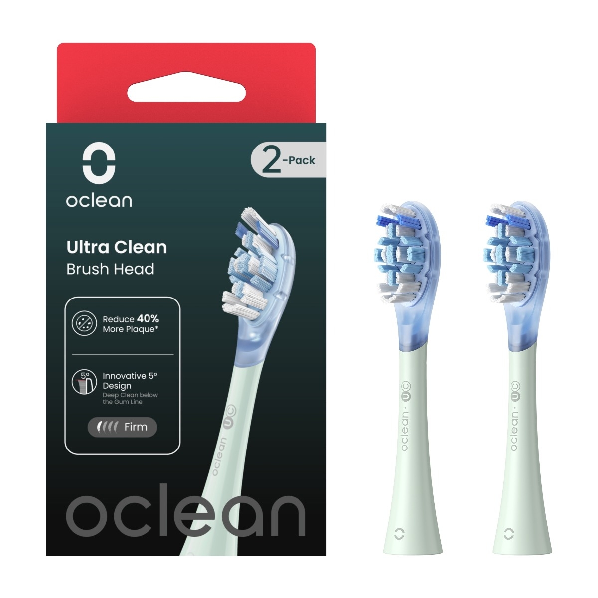 Oclean Ultra Clean børstehoder 2 stk, grønn