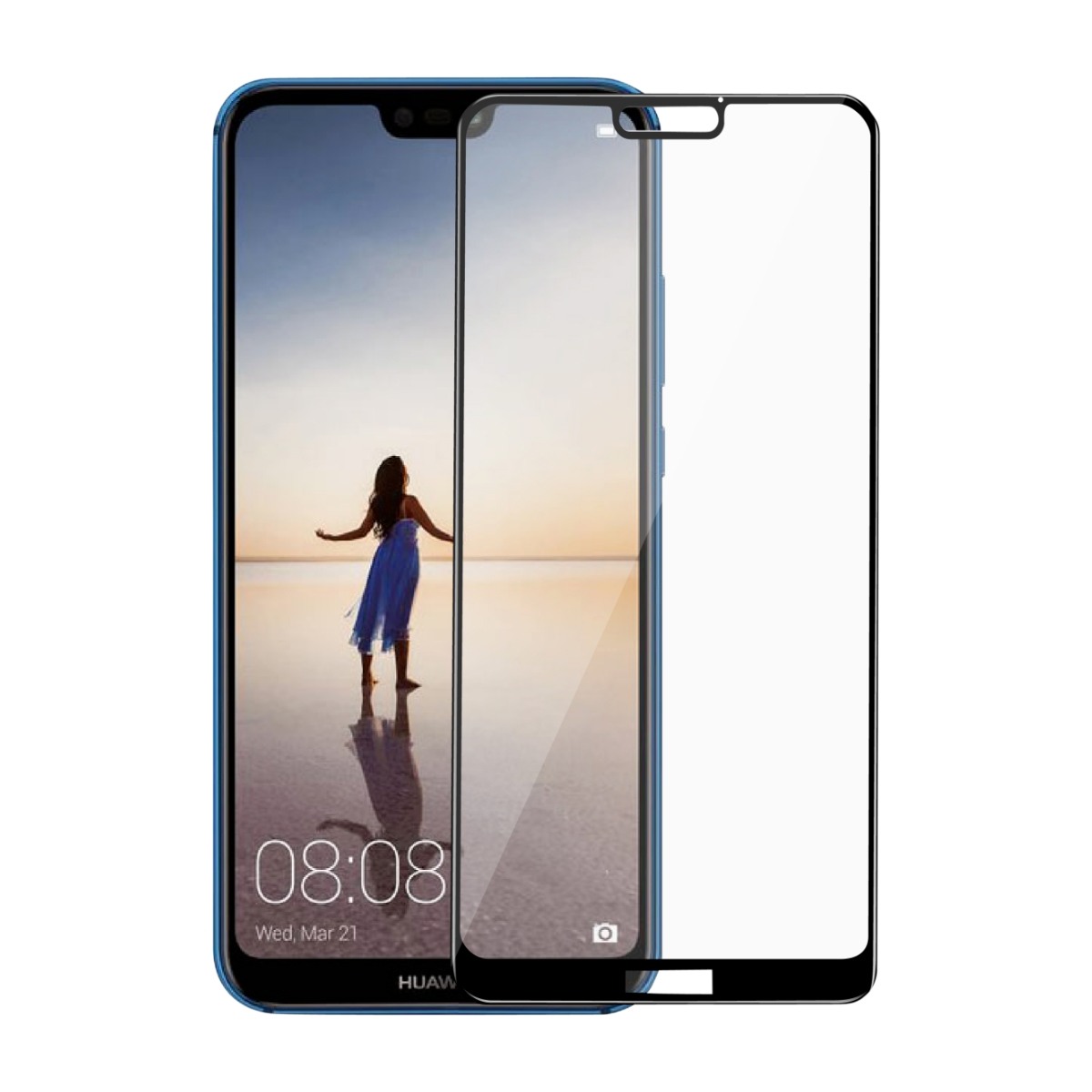 Dacota Platinum Huawei P20 Lite Tiger Glass skjermbeskytter, svart