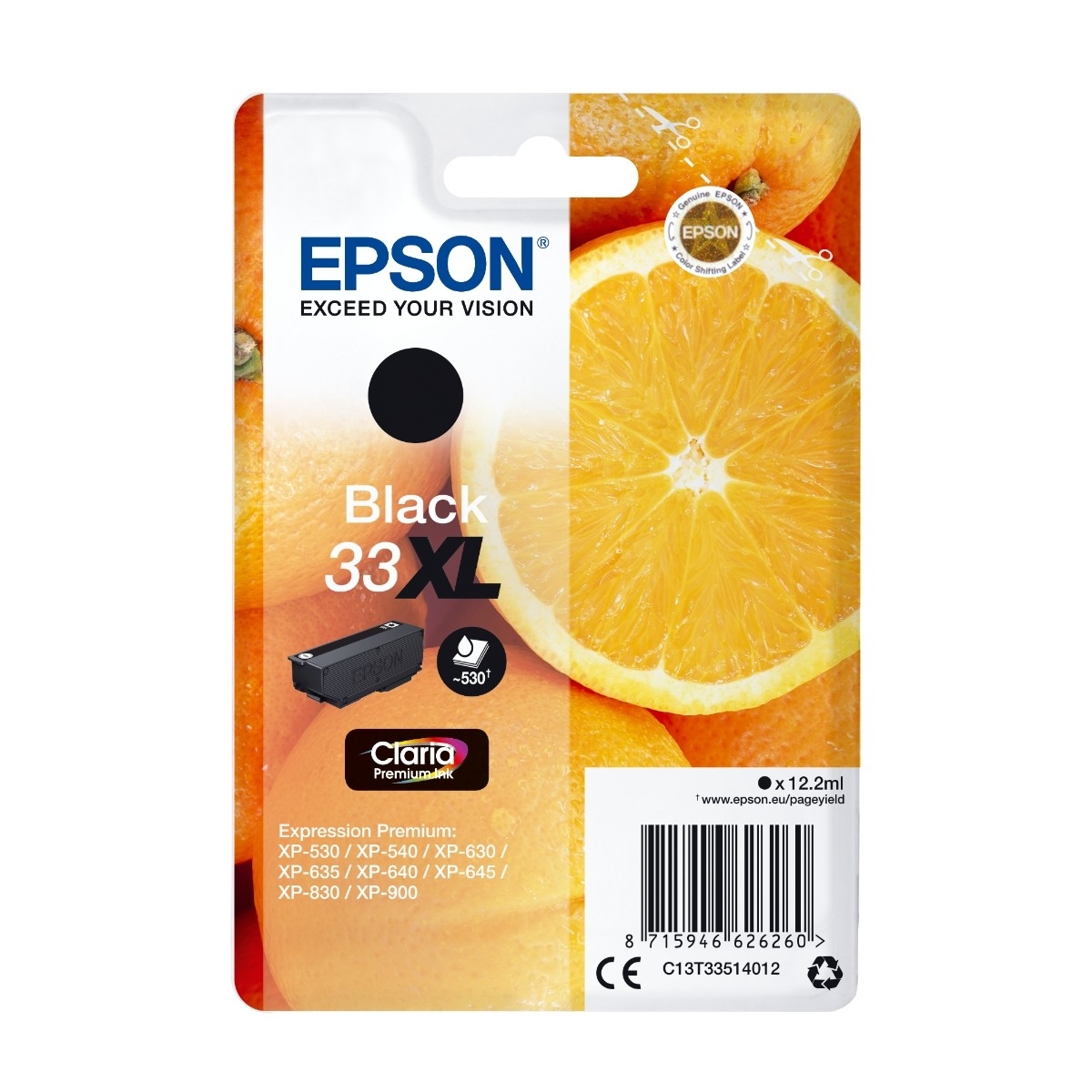 Epson oranges Singlepack, black 33Xl Claria Premium ink