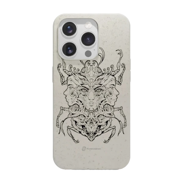 Phonecases3D iPhone 15 Pro Urban Pixel kompostoituva suojakuori, valkoinen