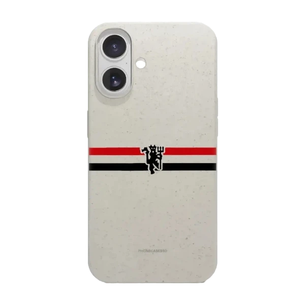 Phonecases3D iPhone 17 Manchester United FC kompostoituva suojakuori, valkoinen
