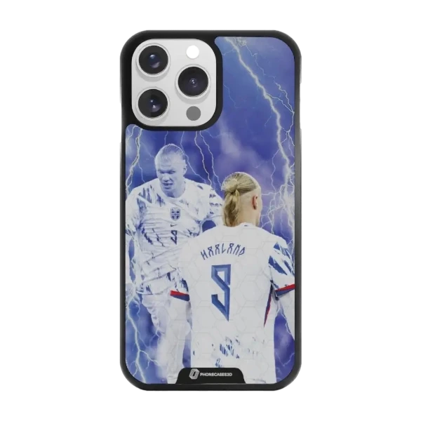 Phonecases3D iPhone 14 Pro Norges Fotballforbund Haaland -3D suojakuori, musta