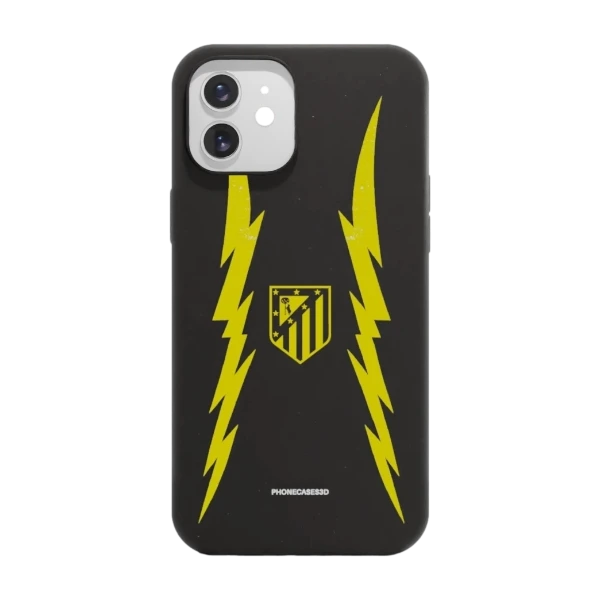 Phonecases3D iPhone 12 Atlético de Madrid kompostoituva suojakuori, musta