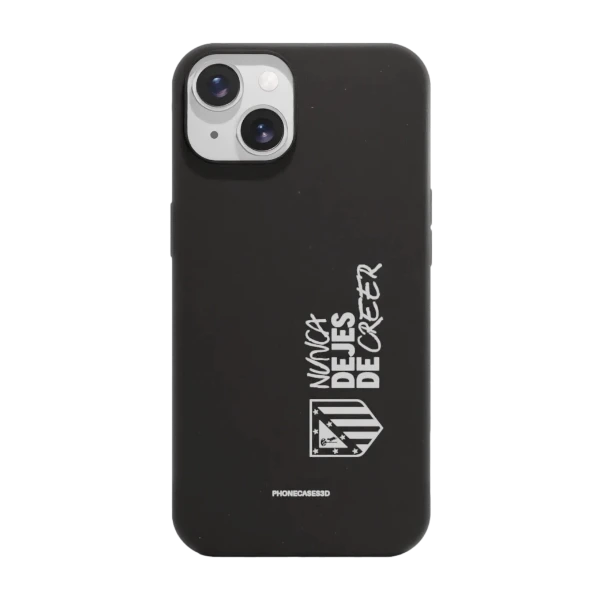 Phonecases3D iPhone 14 Atlético de Madrid kompostoituva suojakuori, musta