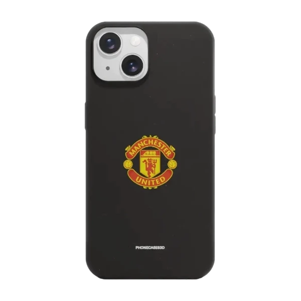 Phonecases3D iPhone 15 Manchester United FC kompostoituva suojakuori, musta