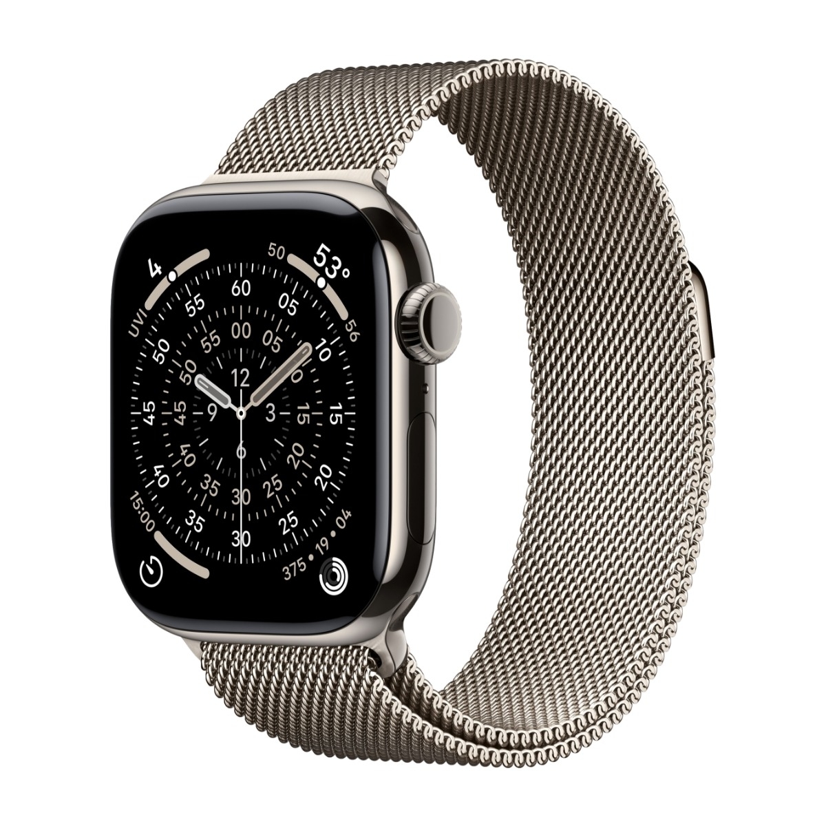 Apple Watch Series 11 GPS + Cell 42 mm naturlig titan, naturlig Milanese loop