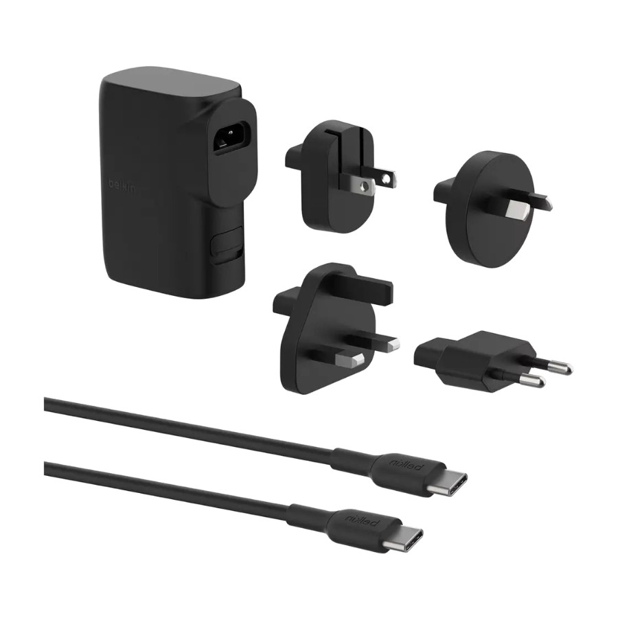 Belkin hybrid lader 25 W veggadapter + powerbank 5000 mAh + reiseadaptersett