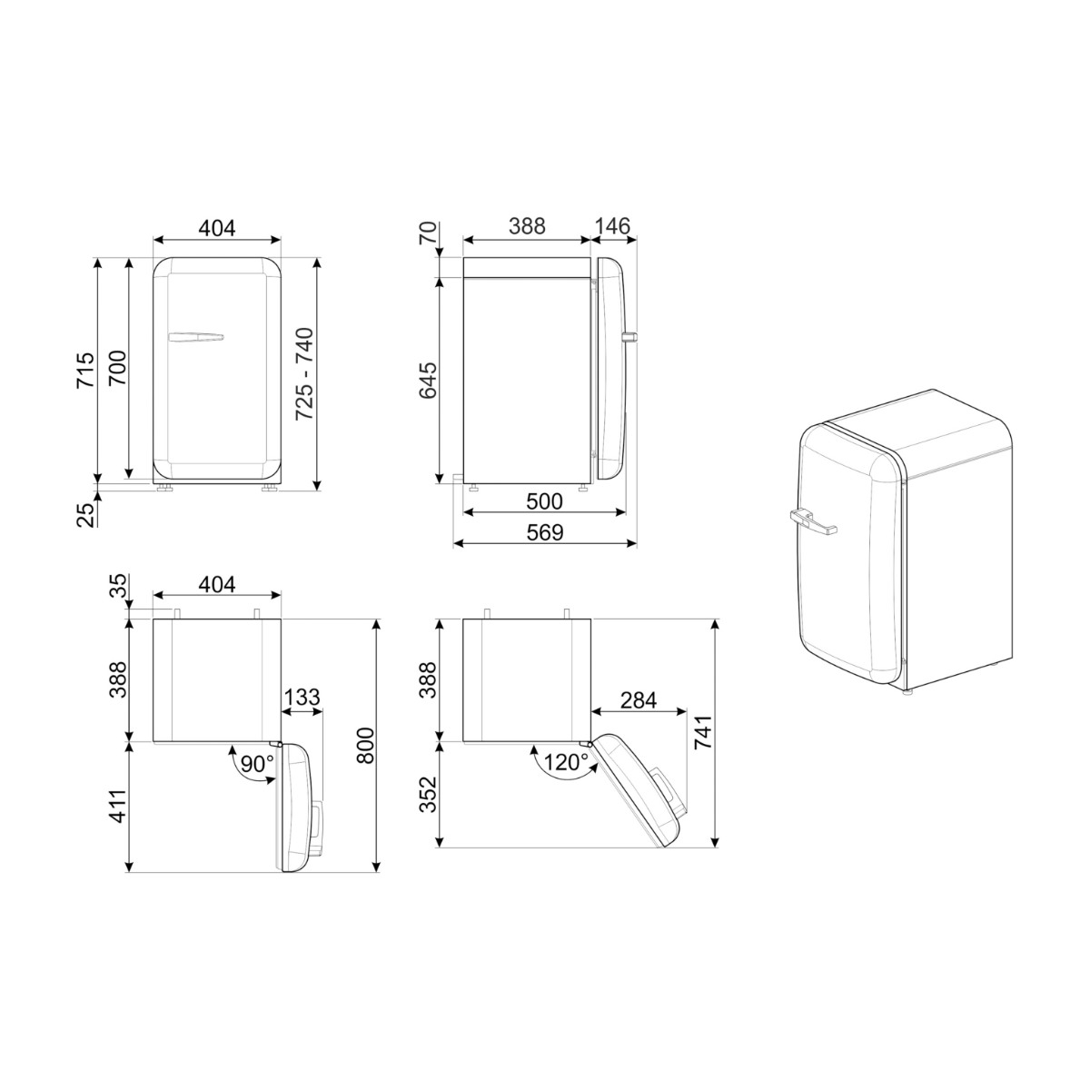 Smeg 50's Style FAB5RPB5 minibar billede 7