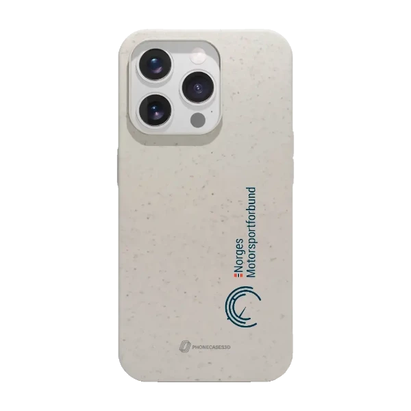 Phonecases3D iPhone 16 Pro Norges Motorsportforbund kompostoituva suojakuori, valkoinen