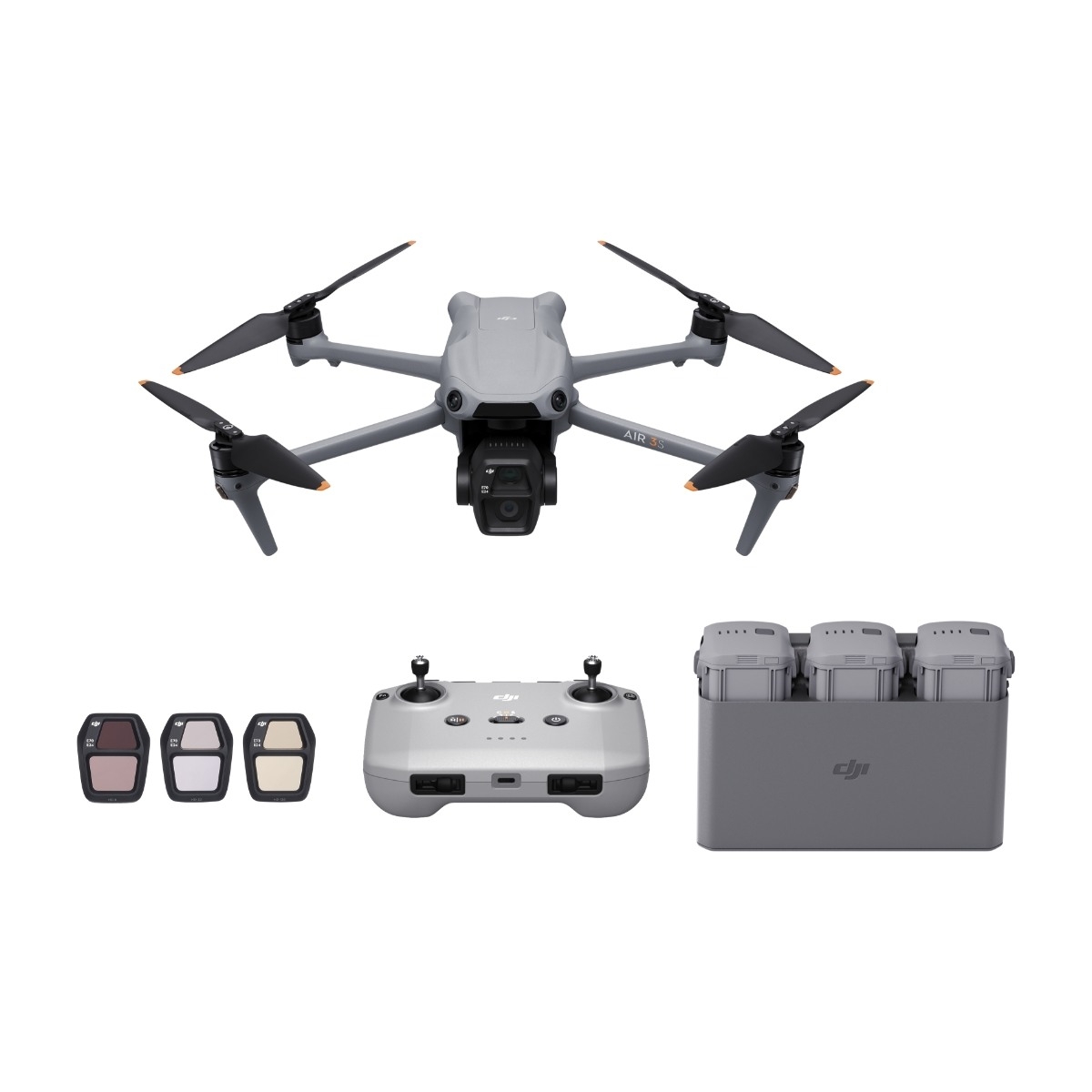 DJI AIR 3S Fly More Combo-sett + DJI RC-N3 fjernkontroll
