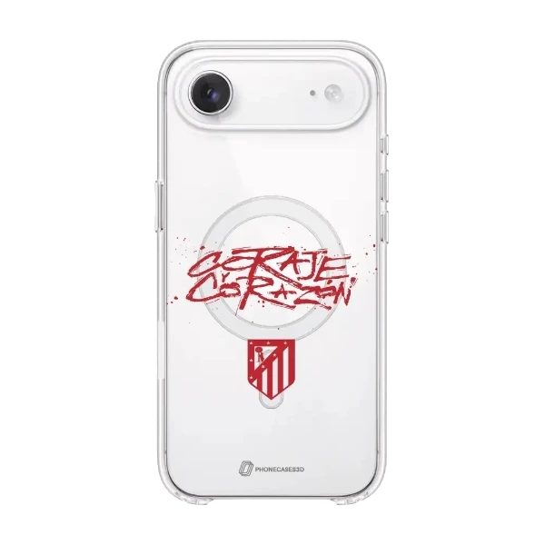 Phonecases3D iPhone Air Atlético de Madrid Clear case (MagSafe) -suojakuori, valkoinen