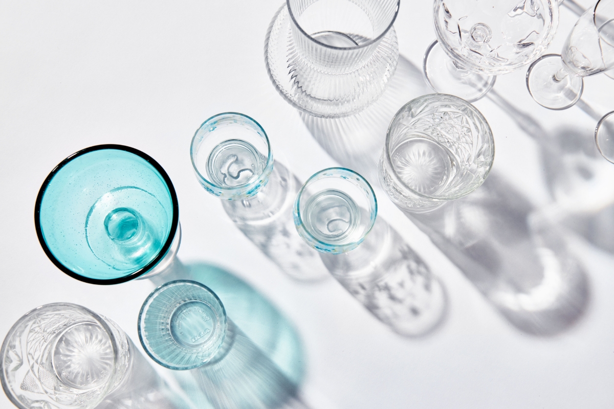 Glassware on a table