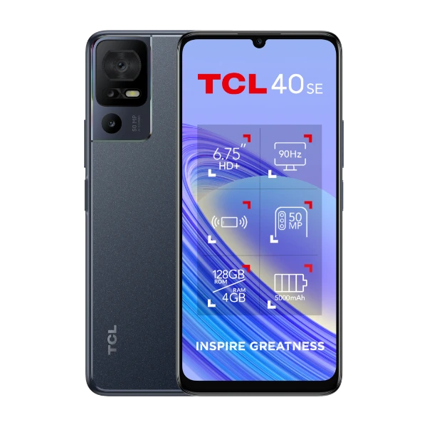 TCL 40 SE 128 GB smarttelefon, mørkegrå