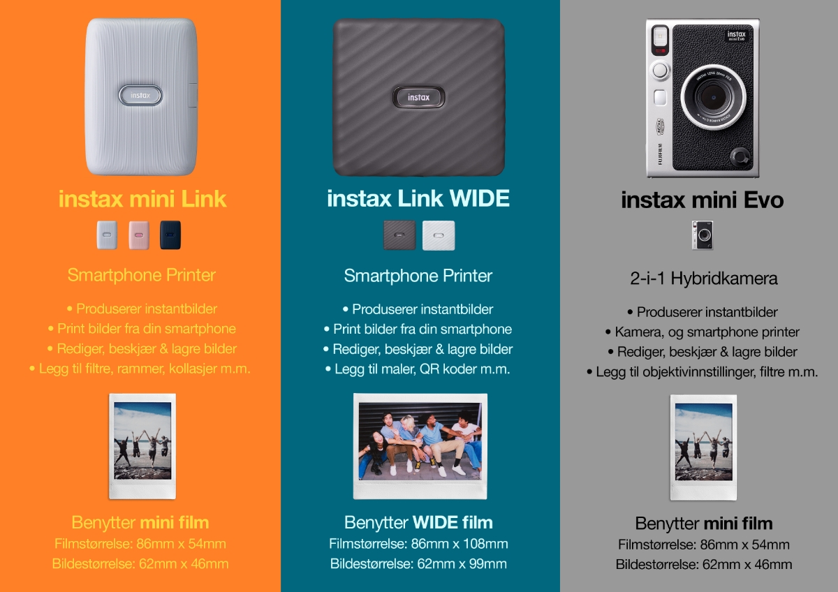 Fujifilm Instax Mini Link printer, rosa Power.no