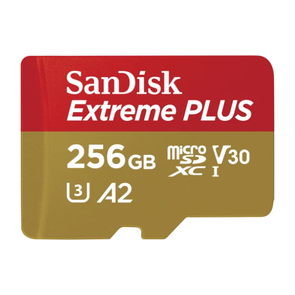 SanDisk MicroSDXC Extreme+ 256 GB minneskort A2 C10 v30