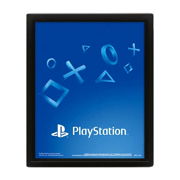 PlayStation Shapes kehystetty 3D juliste - Power.fi