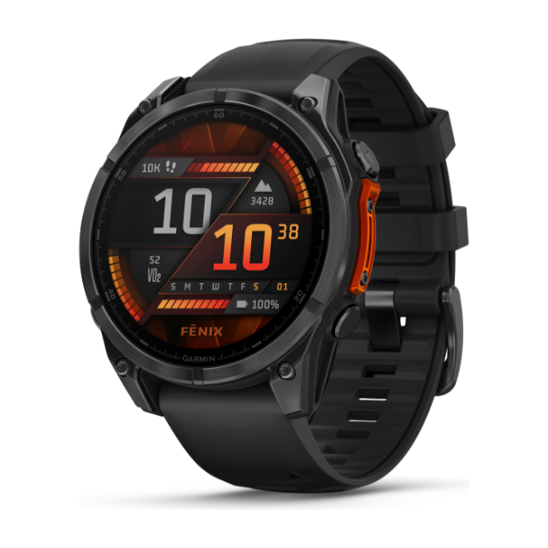 Garmin Fenix 8 47 mm GPS-smartwatch, skifergråt stål/sort
