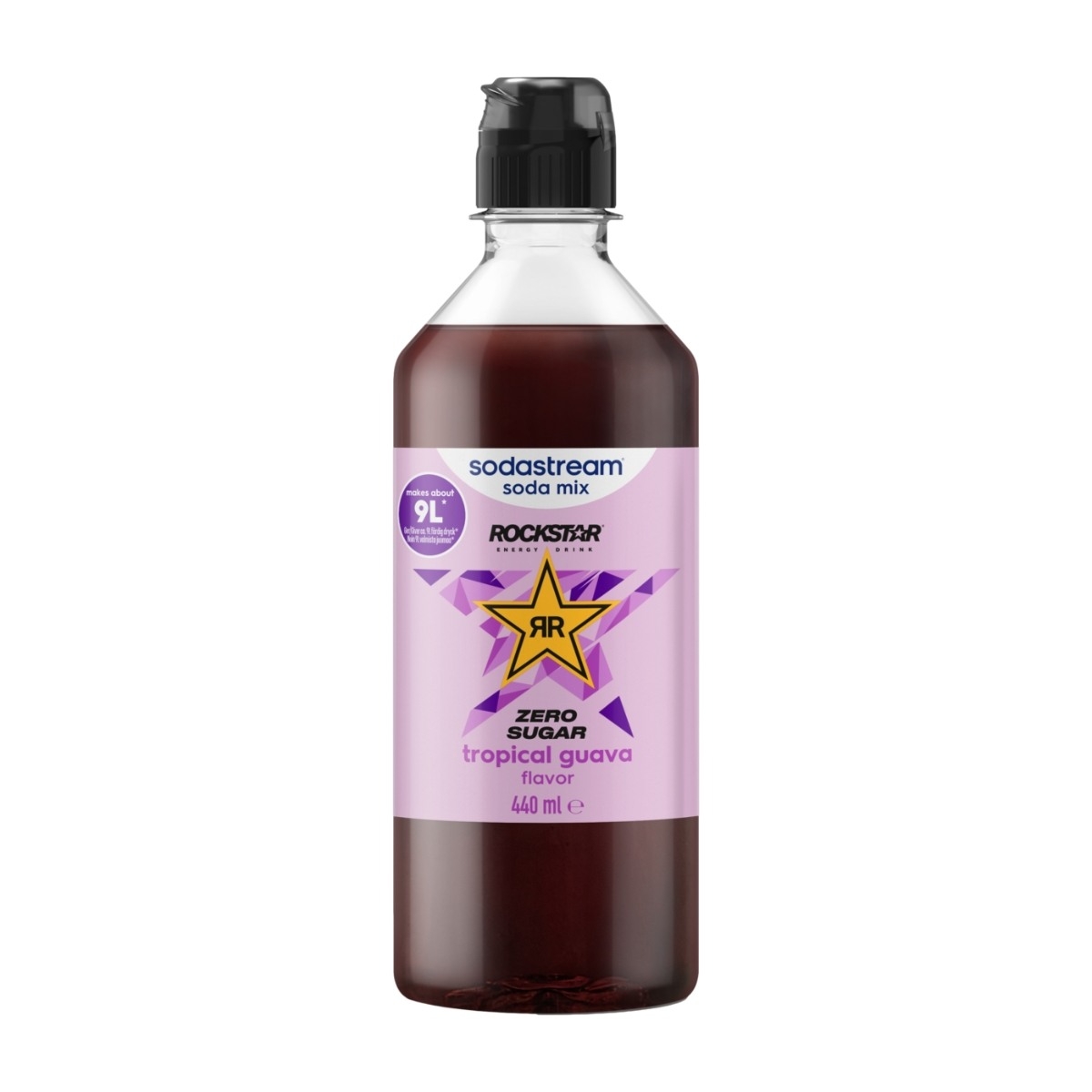 SodaStream Rockstar Tropical Guava Zero Sugar smakssirup, 440 ml