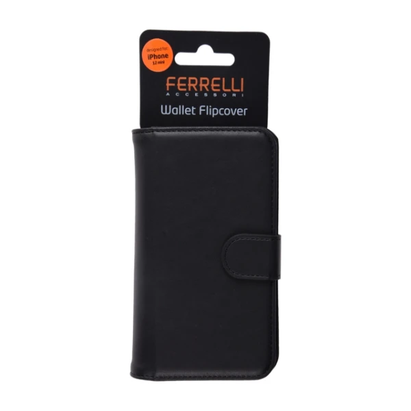 Ferrelli Wallet Flipcover iPhone 12 Mini, svart - Power.se