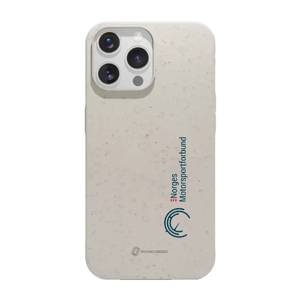 Phonecases3D iPhone 14 Pro Norges Motorsportforbund kompostoituva suojakuori, valkoinen