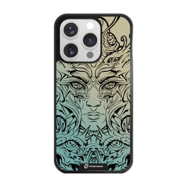 Phonecases3D iPhone 15 Pro Urban Pixel -3D suojakuori, musta