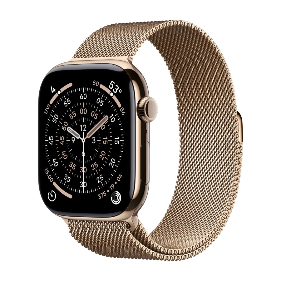 Apple Watch Series 11 GPS + Cell 46 mm guld titan, guld Milanorem - S/M