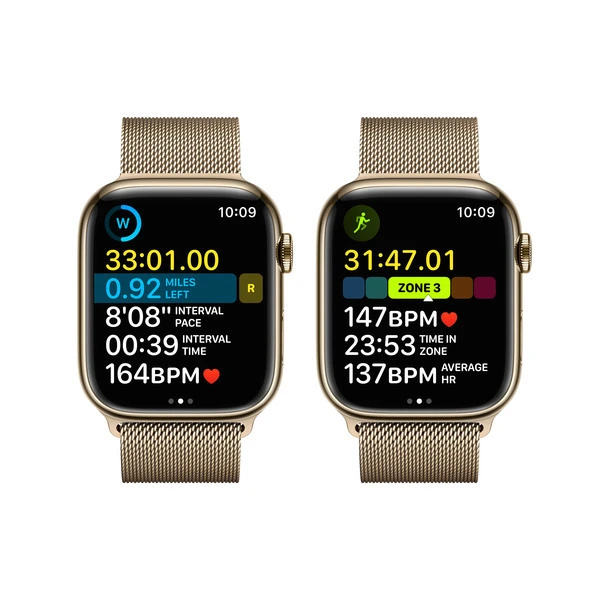 Apple Watch Series 8 GPS + Cellular 45 mm, gull rustfritt stål 