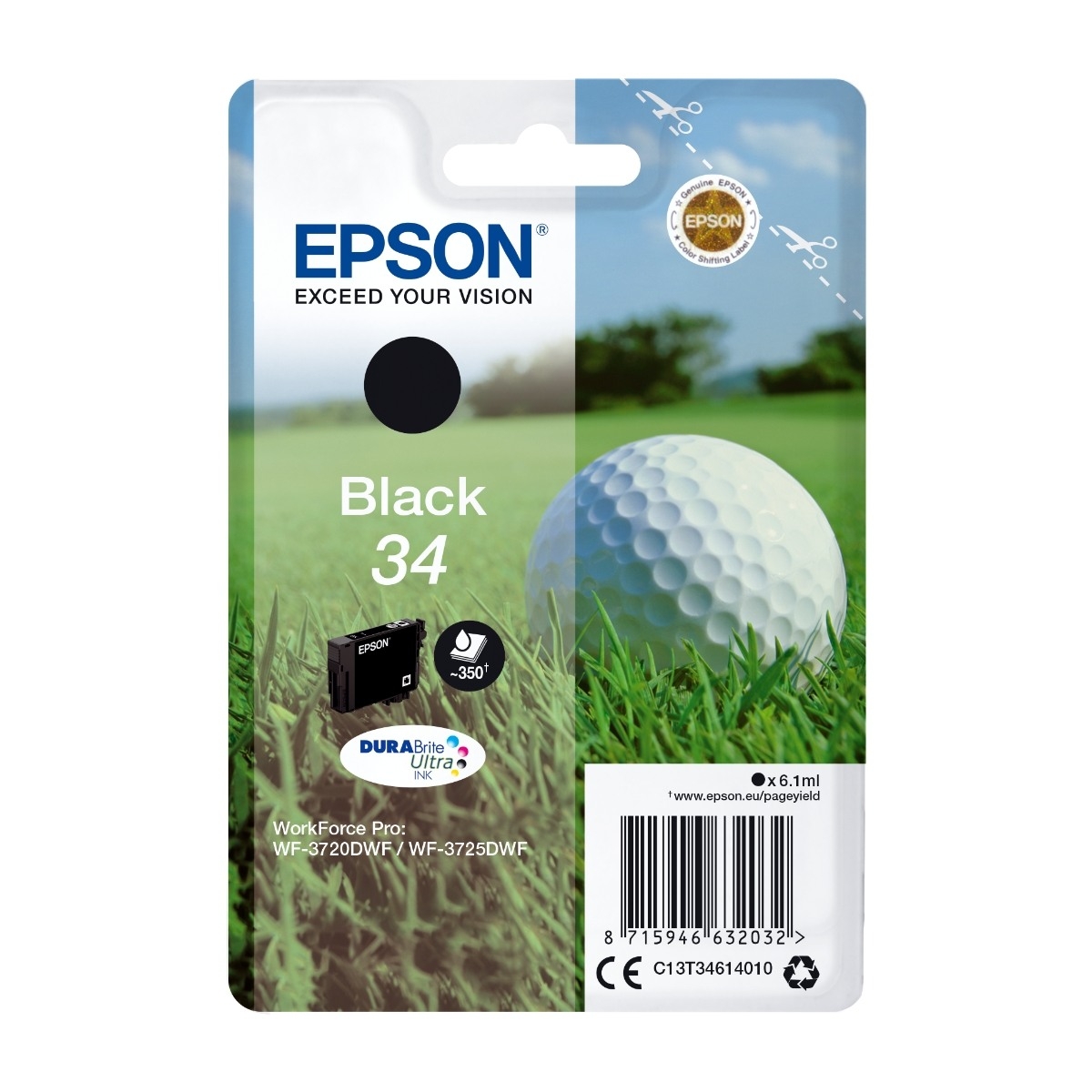 Epson 34 Durabrite Ultra blekkpatron, svart