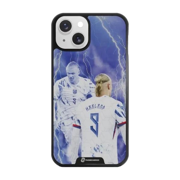 Phonecases3D iPhone 13 Norges Fotballforbund Haaland -3D suojakuori, musta