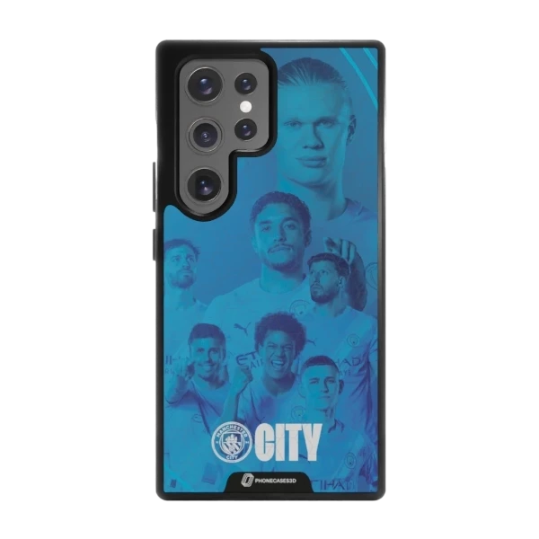 Phonecases3D Samsung Galaxy S25 Ultra Man City -3D suojakuori, musta