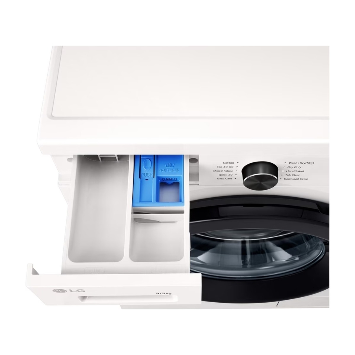 LG W4X1095NWK kombineret vaskemaskine/tørretumbler, Essence White billede 6