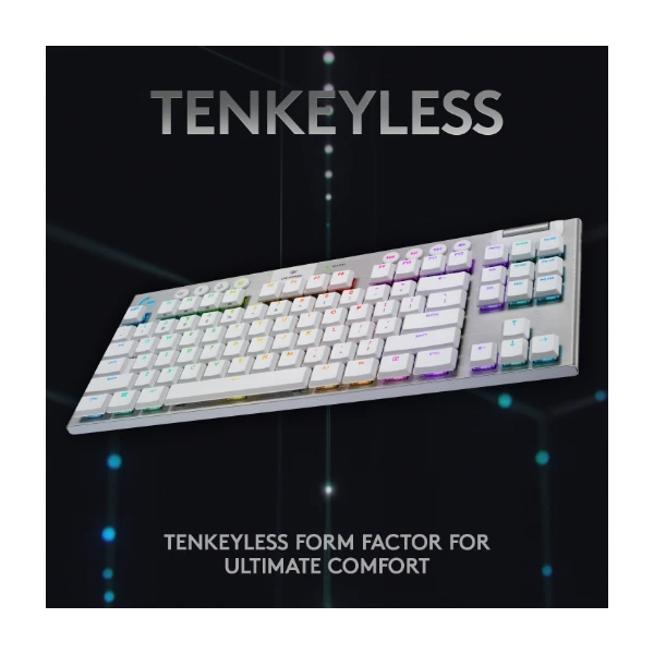 Logitech G915 TKL trådløst gamingtastatur, GL Tactile White