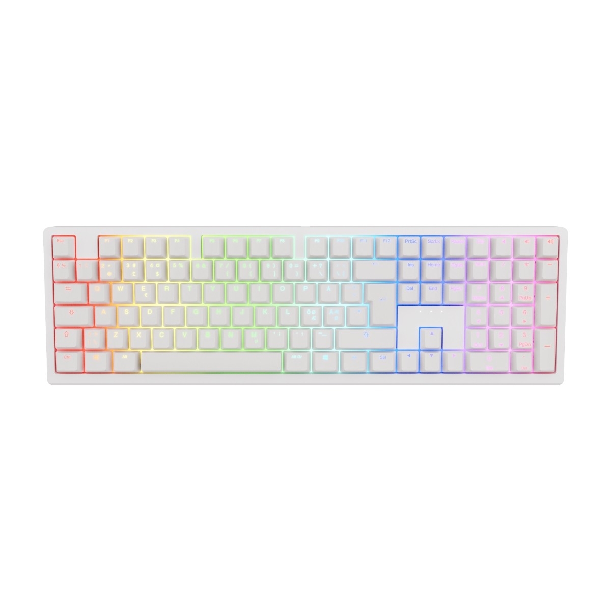 Ducky Zero 6108 Classic Pure White trådløst mekanisk tastatur - Cherry MX2A Red