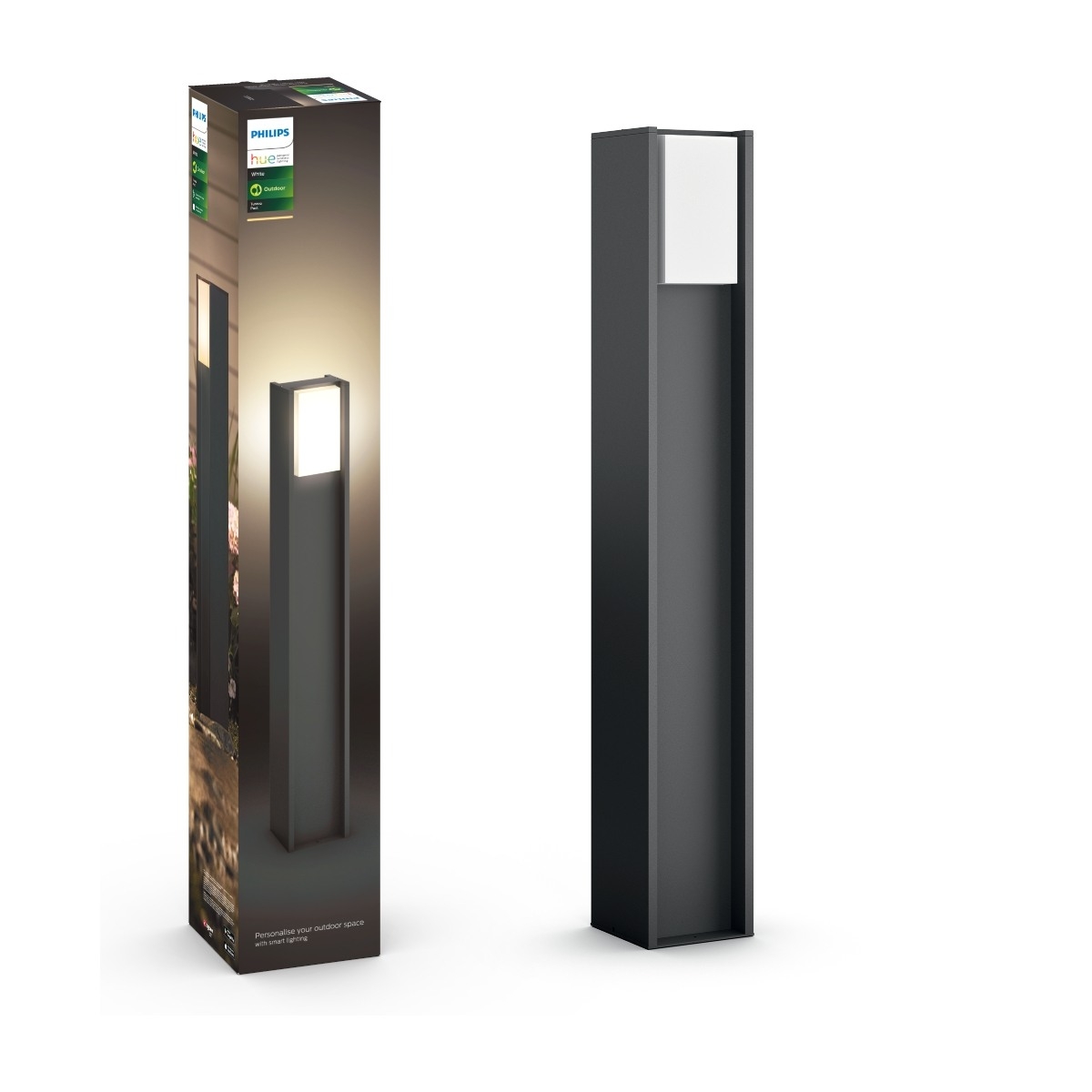 Hue W Turaco Hagestolpe 1x9.5W Antrasitt - 60038
