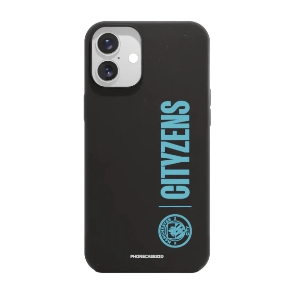 Phonecases3D iPhone 16 Plus Man City kompostoituva suojakuori, musta