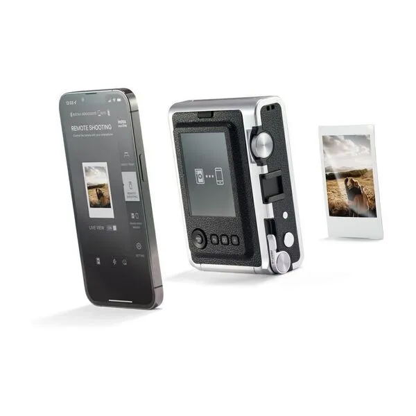 Fujifilm Instax mini Evo - Digitalkamera - kompakt med omedelbar  fotoskrivare - Bluetooth - brun