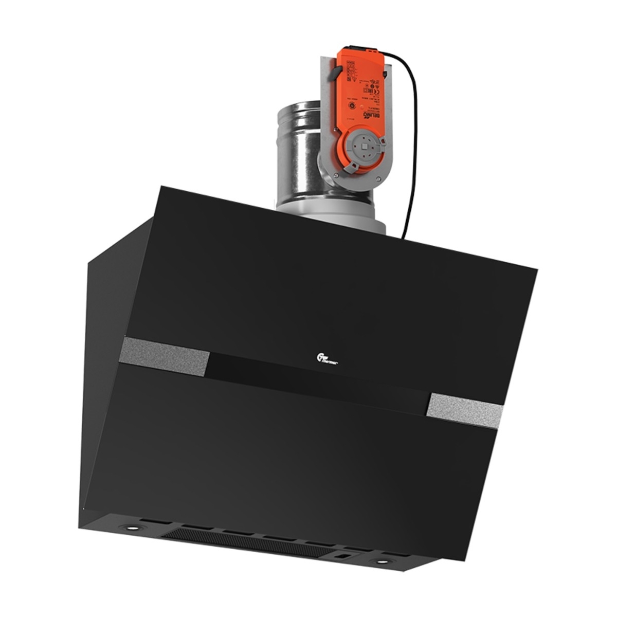 Thermex Design Line Central 8002 Timer emhætte, 60 cm sort billede 1