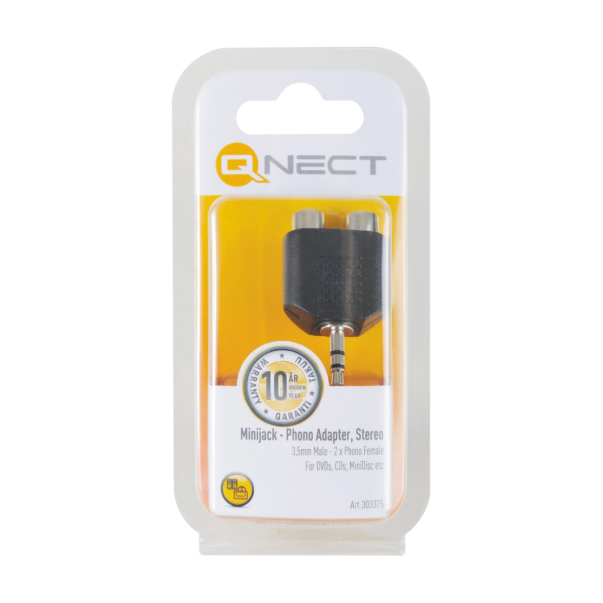 Qnect Minijack til Phono adapter