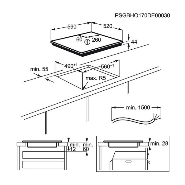 AEG 6000-serien IKE64441FB induktionskogeplade billede 8