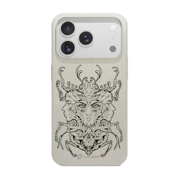 Phonecases3D iPhone 17 Pro Urban Pixel kompostoituva suojakuori, valkoinen