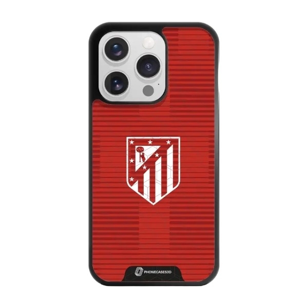 Phonecases3D iPhone 15 Pro Atlético de Madrid 3D mobilcover, sort
