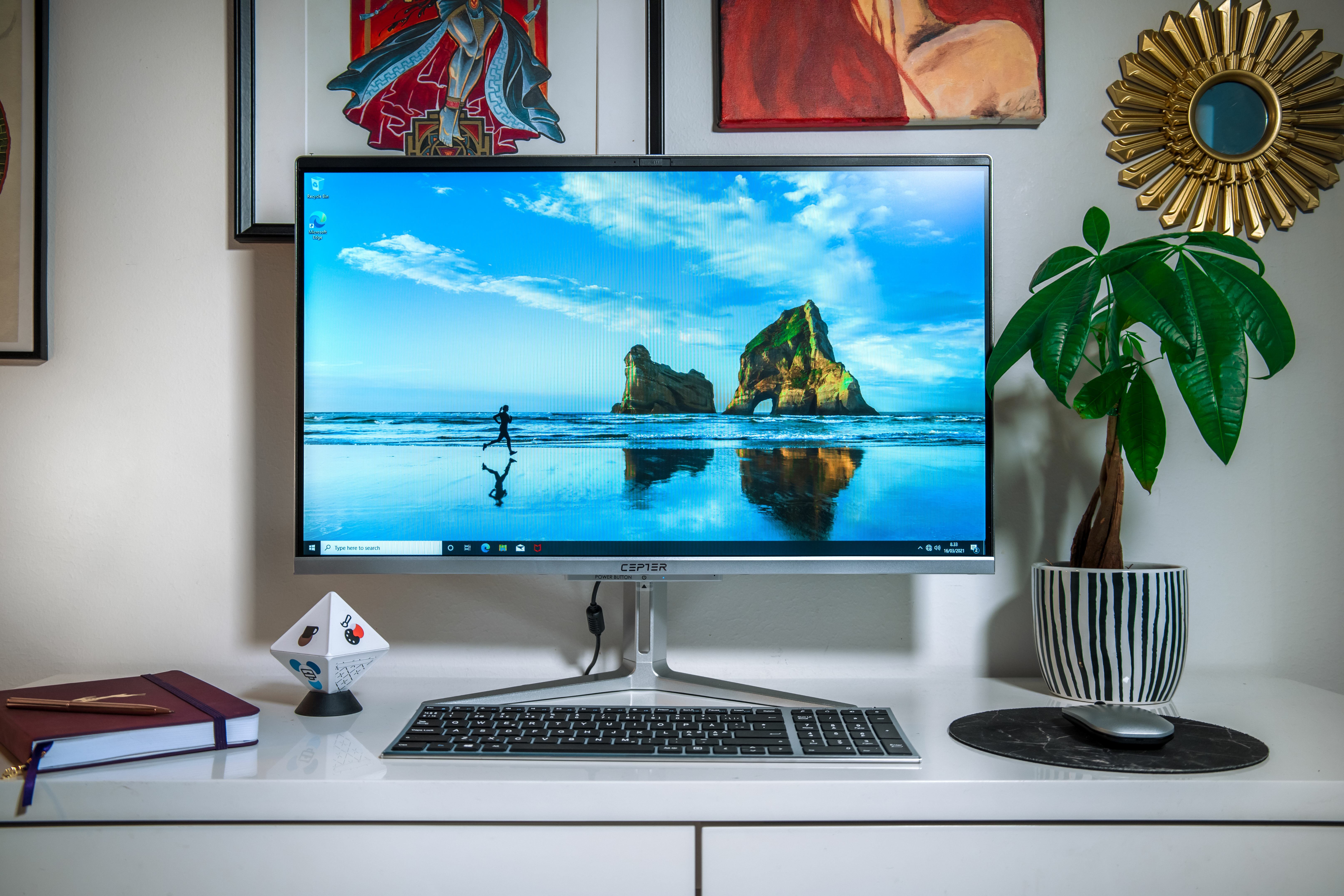 Cepter Sense all-in-one PC on a desk